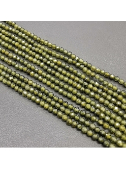 Бусины Фианит, граненные, зеленый хаки, 2 мм