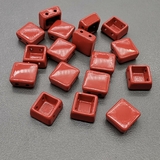 Бусина Квадрат с красной эмалью, 7.5*8 мм, тип 2