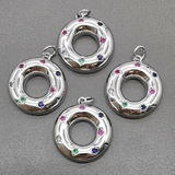 Подвеска Бублик, 20*4 мм, родий, тип1