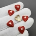 Подвеска Сердце с красной эмалью и фианитом, 11*13.5 мм, позолота
