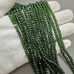 Бусина стеклянная рондель, граненная, зеленый, 3*4 мм