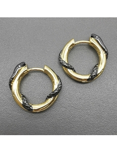 Серьги кольца змейка, 23.5*4.5 мм, позолота