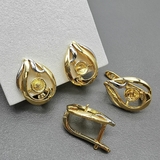 Швензы для полупросверленных бусин, 13*17 мм, позолота