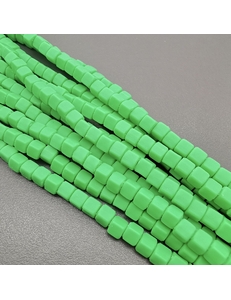 Бусины Квадрат, силикон, зеленый, 4.5 мм