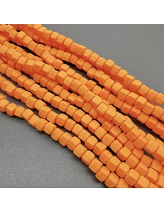Бусины Квадрат, силикон, оранжевый, 4.5 мм