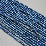 Бусина стекло шар, синий с переливами, 2 мм