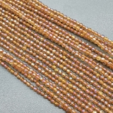 Бусина стекло шар, оранжевый с переливами, 2 мм