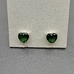Серьги Сердце, зеленый, 8 мм, позолота