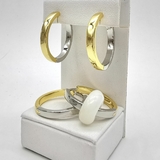 Серьги кольца, 23.5*3 мм, биколор