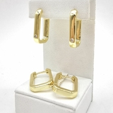 Серьги Овал с фианитом, 13*20 мм, позолота