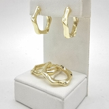 Серьги кольца многогранник, 20*3 мм, позолота