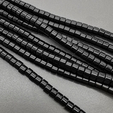 Бусина Рондель черный агат, 8*6 мм