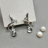 Швензы для полупросверленных бусин, 11*25 мм, родий