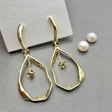 Швензы для полупросверленных бусин, 15*45 мм, позолота