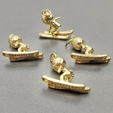 Подвеска Спортсмен с фианитами, 14*15 мм, позолота