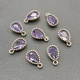 Подвеска Капля с фианитом, сиреневый, 5*8.5 мм, позолота