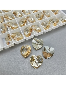 Подвеска Сердце Swarovski Crystal Golden 6228, 10 мм