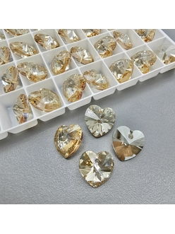 Подвеска Сердце Swarovski Crystal Golden 6228, 10 мм