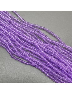 Бусина стеклянная рондель, граненная, фиолетовый, 2*3 мм, тип 3