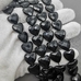Бусина Сердце черный Агат, граненный, 14 мм