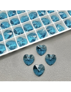 Подвеска Сердце Swarovski Crystal Blue 6228, 10 мм
