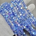 Бусина стеклянная Квадрат, синие с переливом, 6 мм