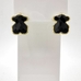 Швензы Мишка с черной керамикой, 15*12.5 мм, позолота