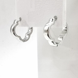 Серьги кольца Клевер, 17*3.5 мм, родий