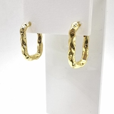 Серьги овалы, рифлёные, 15*21 мм, позолота