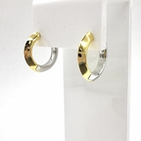 Серьги кольца, 18.7*3.3 мм, биколор