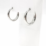 Серьги кольца, 20*4.5 мм, родий