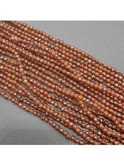 Бусины Фианит, граненные, коричневый, 2 мм