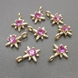 Подвеска Искра с розовым фианитом, 9*12 мм, позолота