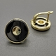 Швензы Круг с черной керамикой, 16 мм, позолота, тип 1
