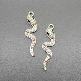 Подвеска Змейка с фианитами, 9*35 мм, позолота