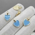 Подвеска Сердце, с голубой эмалью, 10*15 мм, позолота