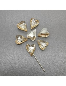 Бусина Сердце Swarovski Crystal 5743 золотистый, 10*12 мм
