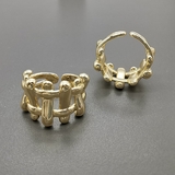 Кольцо объемное, 16*22 мм, позолота