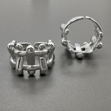 Кольцо объемное, 16*22 мм, родий