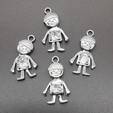 Подвеска мальчик с фианитом, 13*24 мм, родий