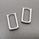 Серьги прямоугольник, 14*23 мм, родий