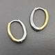 Серьги овал, 13*17 мм, биколор