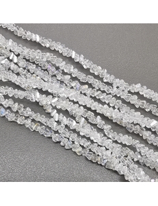 Бусина стеклянная крошка, прозрачный с переливами, 2.6 мм, нитка 25 см