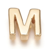 Бусина Буква M, 8.5*6 мм, позолота