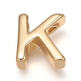 Бусина Буква K, 8.5*6 мм, позолота