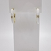 Серьги кольца с белой эмалью и фианитом, 19.5*2.5 мм, позолота