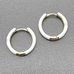 Серьги кольца с белой эмалью и фианитом, 19.5*2.5 мм, позолота