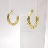 Серьги кольца узоры, 18*4 мм, позолота