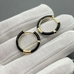 Серьги кольца с черной эмалью, 19.5*2.5 мм, позолота