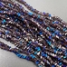 Бусина стеклянная крошка, фиолетовый с синим, 3*4 мм